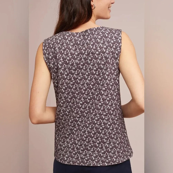 MAEVE by ANTHROPOLOGIE Tomcat Top in Black Motif‎ - Picture 3 of 8